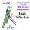 Bộ 2 thanh gạt nước mưa ô tô Nano mềm cao cấp hãng xe Chevrolet, Daewoo: Cruze-Aveo-Captiva-Trax-Spark-Lacetti-Gentra-Lanos-Matiz-Orlando-Colorado