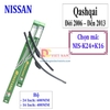 Bộ 2 thanh gạt nước mưa ô tô Nano mềm cao cấp hãng xe Nissan: Sunny-Teana-X trail-Navara-Livina-Grand Livina-Juke-Murano-Qashpai