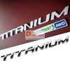 Decal tem chữ inox TITANIUM dán đuôi xe ô tô