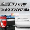 Decal tem chữ inox TITANIUM dán đuôi xe ô tô