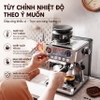 Máy pha và xay cà phê bán tự động 3 trong 1 với 44 chế độ xay, Espresso, Cappuccino, Latte. Thương hiệu Mỹ cao cấp HiBREW - H7 LITE