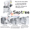 Máy trộn bột, đánh kem 10 lít chuyên nghiệp 3 trong 1 - Dòng công nghiệp. Thương hiệu Mỹ cao cấp Septree - B10B