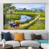 ĐQ09 Tranh Phong Cảnh Đồng Quê Tráng Gương