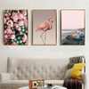 0024PN Tranh Canvas Hồng Hạc Và Hoa