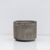 Chậu Trụ Kẻ Đen L [Black Striped Pot] (D33H26)