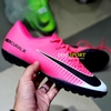 Giày Bóng Đá Nike MercurialX Hồng Trắng Lưỡi Gà Liền TF