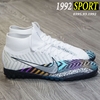 Giày Bóng Đá Nike Mercurial Superfly 7 Elite MDS003 Trắng Mũi Vằn Đen TF
