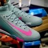 Giày Bóng Đá Nike Mercurial Superfly 10 Elite Xám Xanh Vạch Hồng Cổ Cao TF