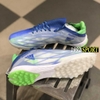 Giày Bóng Đá Adidas X Speedflow.1 Xám Tím Vạch Xanh Lá TF