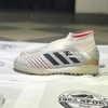 Giày Bóng Đá Adidas Predator 19+ Trắng Xám Vạch Đen TF