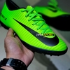 Giày Bóng Đá Nike MercurialX Xanh Lá Vạch Đen Lưỡi Gà Liền TF