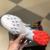 Giày Bóng Đá Adidas Predator Freak+ Trắng Xám Đế Cam Cổ Cao Không Dây TF