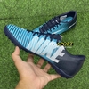 Giày Bóng Đá Nike Mercurial Vic 6 Xanh Biển Đen Lưỡi Gà Liền TF