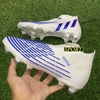 Giày Bóng Đá TQ Adidas Predator Edge.3 Trắng Vạch Xanh Biển HQ FG