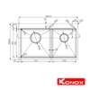 Chậu rửa Konox KN8250TD