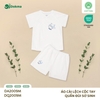 Áo cài lệch cộc tay và quần đùi sơ sinh (1-9M)