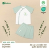 Áo cài lệch cộc tay và quần đùi sơ sinh (1-9M)