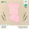 Áo cài lệch cộc tay và quần đùi sơ sinh (1-9M)