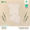 Áo cài lệch cộc tay và quần đùi sơ sinh (1-9M)