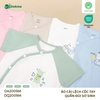 Áo cài lệch cộc tay và quần đùi sơ sinh (1-9M)