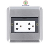 Ổ Cắm Âm Sàn Đôi 3 Chấu HM-ASL05-TB (Màu Bạc)