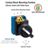 Công Tắc Xoay IDEC YW1S-3E20: 3 Vị Trí, IP65, Chịu Tải 10A