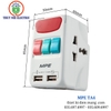 Ổ Cắm Du Lịch Đa Năng Tích Hợp 2 Cổng USB MPE TA4