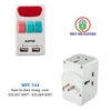 Ổ Cắm Du Lịch Đa Năng Tích Hợp 2 Cổng USB MPE TA4