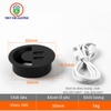 Ổ cắm USB âm bàn tròn nhỏ kết hợp lỗ luồn dây tinh tế