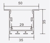 Máng nhôm đèn LED lắp nổi 35x35mm PF-U-3535