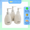 Bình GỐM vân cát đựng dầu gội sữa tắm - Mẫu Dáng Xoài