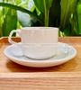 Bộ tách đĩa sứ trắng uống trà, cà phê sang trọng