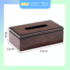 Hộp đựng giấy gỗ chữ nhật - Nắp nam châm cao cấp để bàn