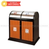 Thùng rác GỖ 2 NGĂN ngoài trời cao cấp - Giá Tốt Nhất