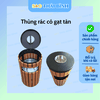 Thùng rác GỖ TRÒN 40L có gạt tàn cao cấp - Giá Tốt Nhất