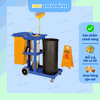 Xe đẩy vệ sinh 3 TẦNG NHỰA chữ L dùng cho khách sạn, nhà hàng