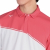 Áo Polo Mizuno Chính Hãng - Ice Touch Solar Cut Short Sleeve Zip-Up Shirt  - Màu Trắng/Đỏ | JapanSport E2MAC001-86