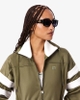 Áo Khoác Lacoste Chính hãng - Women's Oversized Pointelle Stripe Satin Sweatshirt - Màu Nâu | JapanSport SF5260-51-E9F