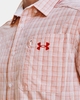 Áo Sơ mi Under Armour Chính hãng - Áo tay ngắn kẻ caro Drift Tide 2.0 họa tiết Sandstorm - Màu nâu đất | JapanSport 1369304-280