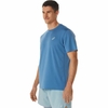 Áo Phông Asics Chính Hãng - KATAKANA SHORT SLEEVED TOP - Màu Xanh | JapanSport 2011A813-413