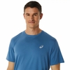 Áo Phông Asics Chính Hãng - KATAKANA SHORT SLEEVED TOP - Màu Xanh | JapanSport 2011A813-413