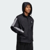 Áo Khoác Adidas Nam Nữ Chính Hãng - 3-Stripes Loose Fit Hooded Woven Jacket - Đen | JapanSport IB0248