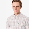 Áo Sơ Mi Lacoste Chính Hãng - Slim Fit Stretch Plaid Shirt - Màu Hồng | JapanSport CH3745-51-CCI