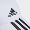 Mũ Adidas Chính Hãng - 3 Stripe Cotton Twill Baseball Cap - Màu Trắng | JapanSport II3509