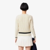 Áo len Lacoste nữ Chính hãng - Cable Knit Wool Sweater - Màu Kem  | JapanSport AF4159-51-XFJ