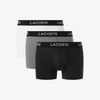 Quần Boxer Lacoste Chính hãng - 3-Pack Microfiber Trunks - Màu Trắng/ Xám/ Đen | JapanSport 5H9623-51-W3Y