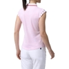 Áo Golf Polo FootJoy Nữ Chính Hãng - Golf Shoulder Stripe Cap Sleeve Shirt - Màu Hồng | Japansport 81951-FJW-S24-S11