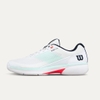 Giày Tennis Wilson Nam Chính hãng - Rush Lite 5 Men's Tennis Shoe  - Màu Trắng/Xanh/Cam  | JapanSport WRS00850-Fiery Coral