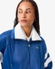 Áo Khoác Lacoste Chính Hãng - Women's Oversized Pointelle Stripe Satin Sweatshirt - Màu Xanh | JapanSport SF5260-51-C4X