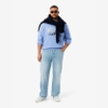 Quần Dài Lacoste Chính hãng - 5 Pocket Straight Cut Indigo Jeans - Màu Xanh Trắng | JapanSport HH2321-51-MKU